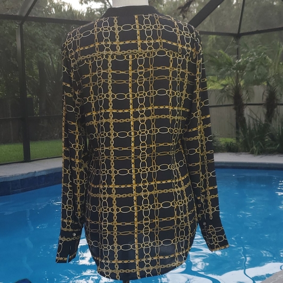NY&C Chain Pattern Print Blouse WOT - Picture 3 of 6